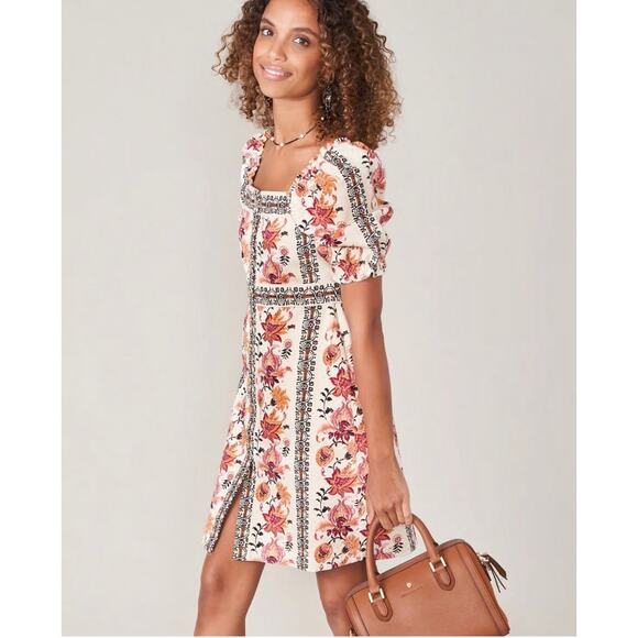 Spartina 449 Catrina Denim Dress in Autumn Linden Thistle Thanksgiving Size L - Picture 2 of 8